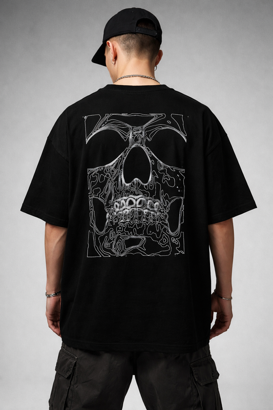 Skull print oversized t-shirt