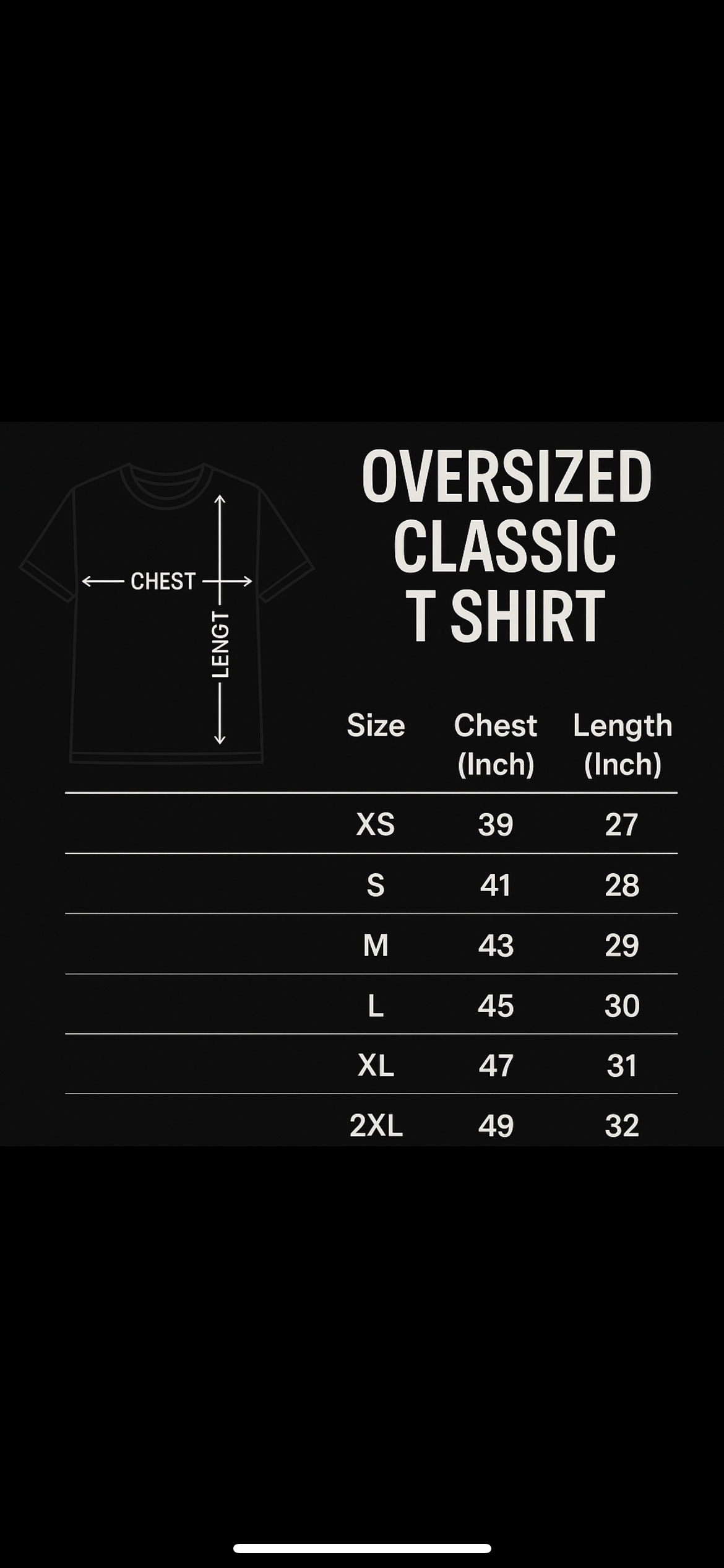 Typography print on black oversized t-shirt