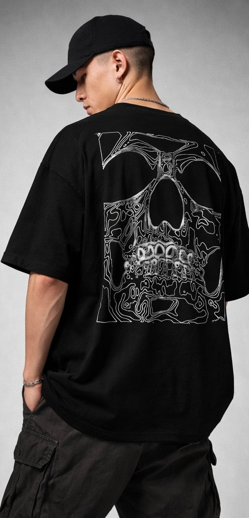 Skull print oversized t-shirt